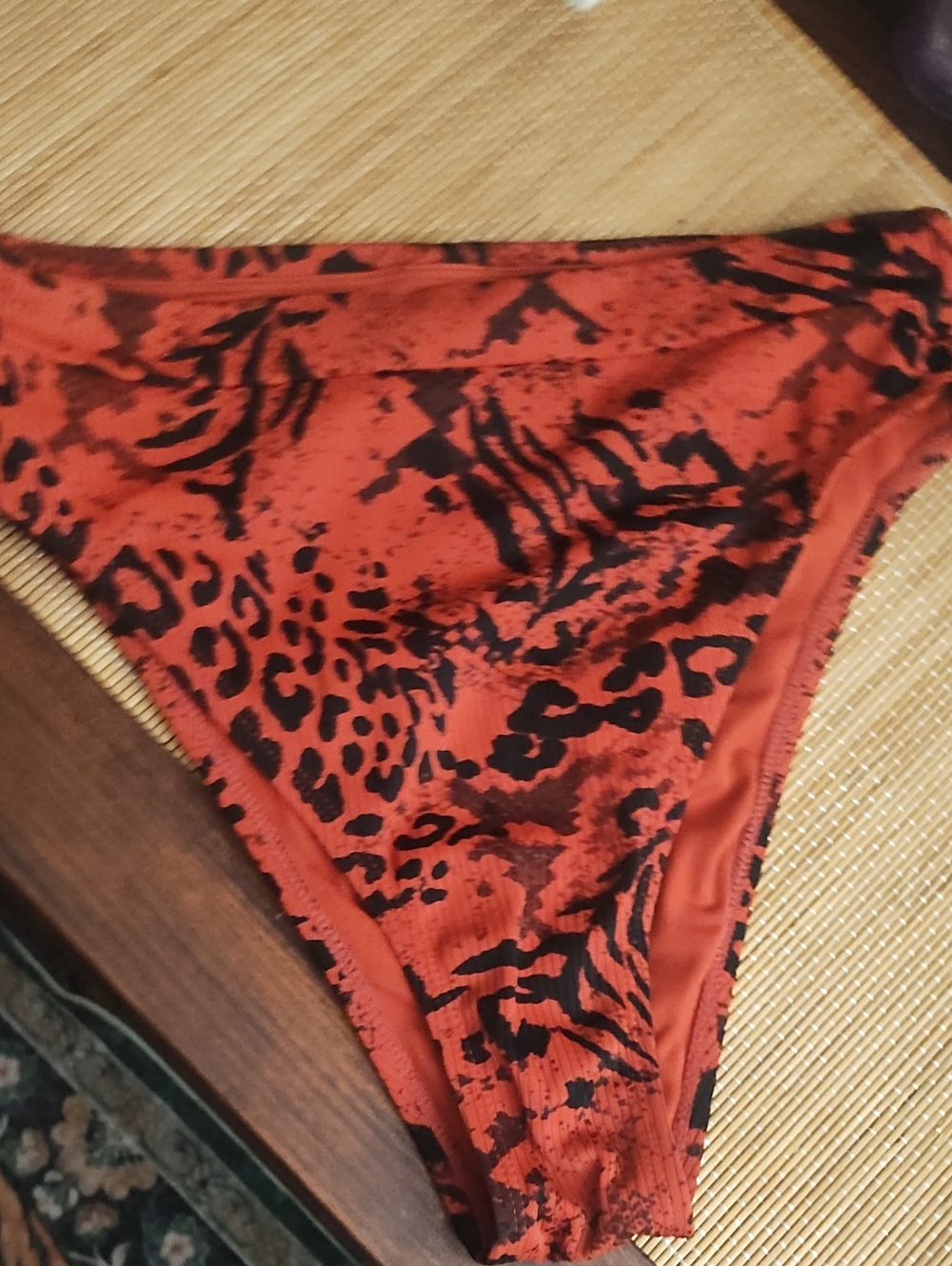 Women's Red Animal Print Bikini Bottom Snake 🐍
